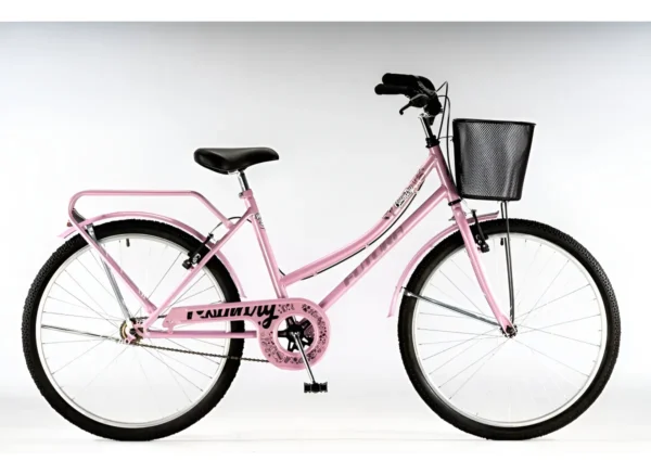 Bicicleta Futura Dama Full Rodado 26 – Cuadro Oversize, Frenos V-Brake, Asiento Supersoft, Canasto y Portaequipaje