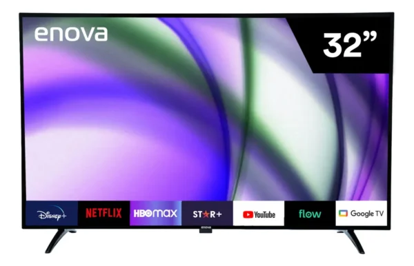 Smart TV Enova 32" LED HD Google TV – Resolución 1366x768, HDR10, Wi-Fi, Bluetooth, Control por Voz