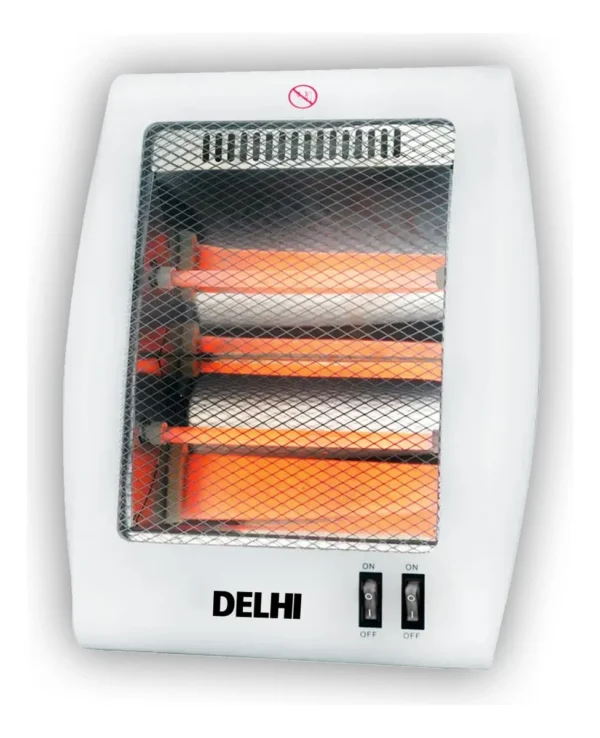 Estufa Cuarzo Halogena 2 Velas 400/800w Bajo Consumo Color Blanco