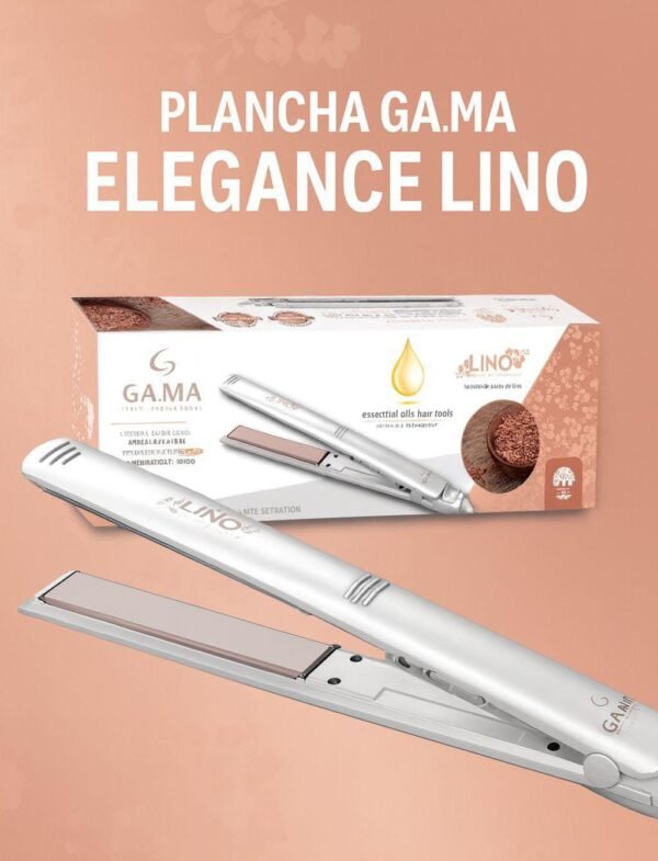 Planchita de Pelo Gama Italy Essential Oils Elegance Lino Blanco – Alisado Profesional con Tecnología de Aceite de Lino