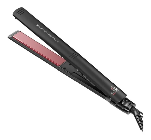 Planchita de Pelo GA.MA Bella Tourmaline Red Ion – Alisador Iónico 230 °C, Placas Tourmaline, Voltaje Universal