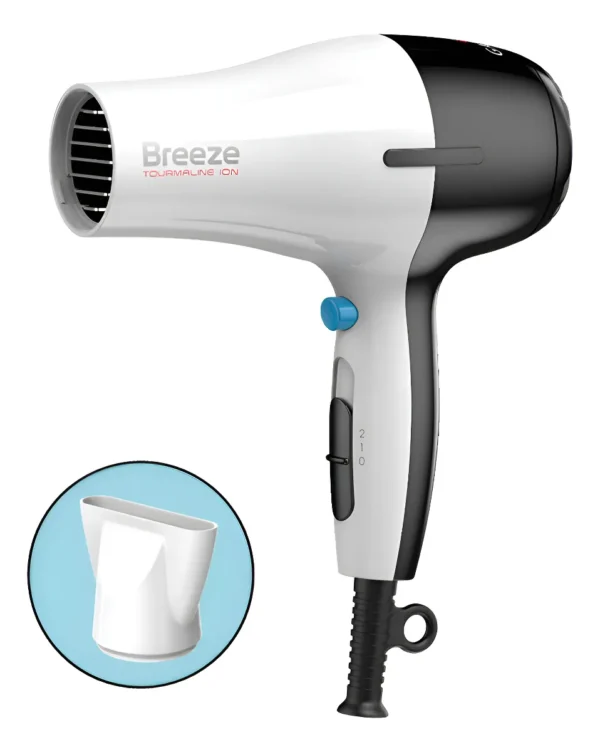 Secador de Pelo Gama Breeze Tourmaline Ion 2100W – Tecnología Iónica, 2 Velocidades, Golpe Frío, Cable de 1.8m