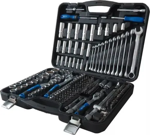 Set de Tubos y Puntas KLD1849 – 216 Piezas, Encastre 1/4", 3/8" y 1/2", con Maletín